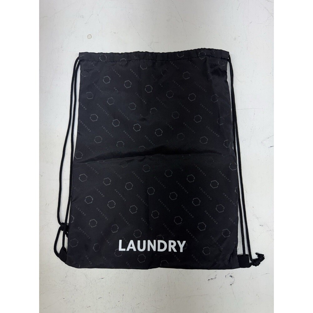 Solgaard "Laundry" Drawstring Cinch Bag Black Nylon Travel Gym School